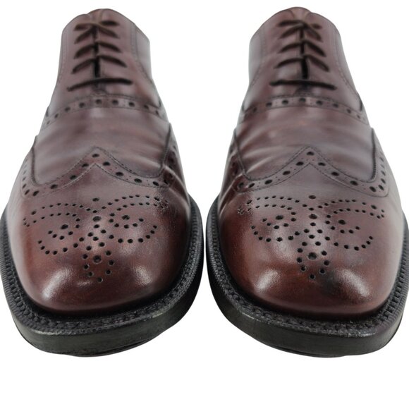 Salvatore Ferragamo Tramezza Brown Leather Wingtip Oxfords Men 11.5D Dress Shoes - Picture 9 of 14